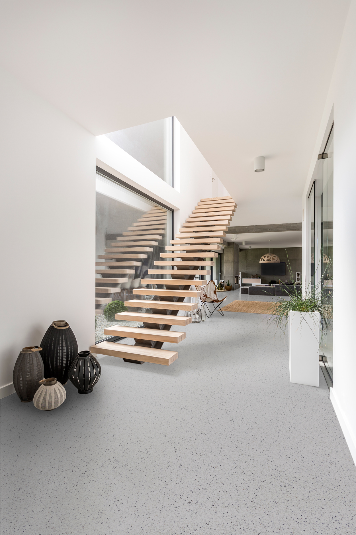 De nieuwe terrazzo look gietvloeren is geschikt voor je hele woning.