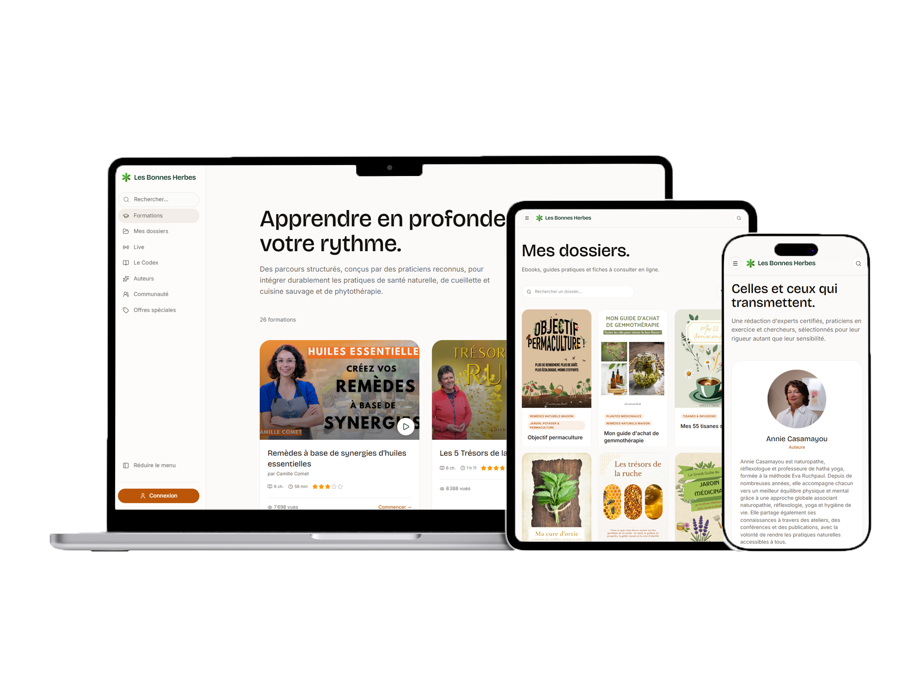 Aperçu de la plateforme Les Bonnes Herbes