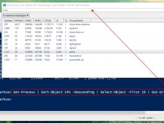 Mit der Windows PowerShell die Top 10 Processe mit dem höchsten CPU Verbrauch anzeigen lassen!