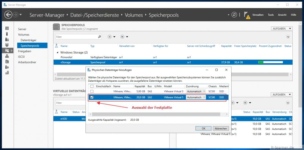 Speicherplatz -Storage Space vergrößern! | IT-Learner.de