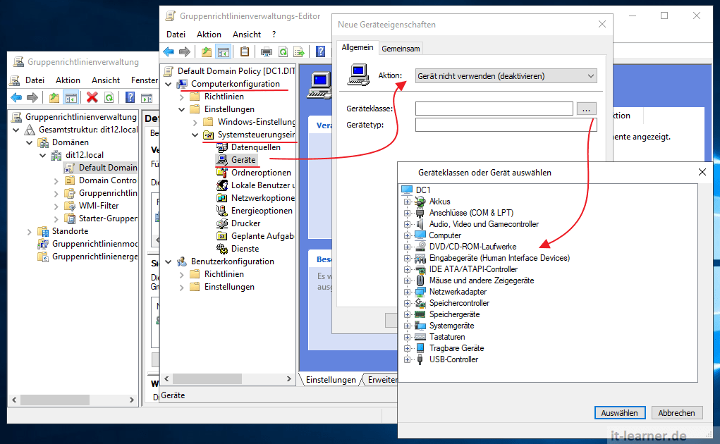 Über Gruppenrichtlinien Zugriff auf Geräte verbieten ITLearner.de