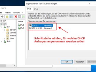 Am DHCP Server Die Zugehörigen Netzwerkkarten ändern Binding Hinzufügen Entfernen