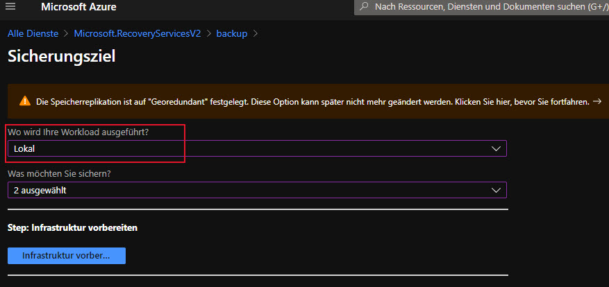 Wie kann man eine Windows Azure-Sicherung einrichten 16 Im Microsoft Azure Portal Sicherungsziel Konfigurieren