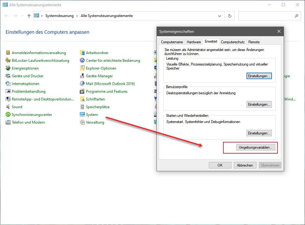 Windows10 Umgebungsvariable Anpassen | IT-Learner.de Windows10 Umgebungsvariable Anpassen