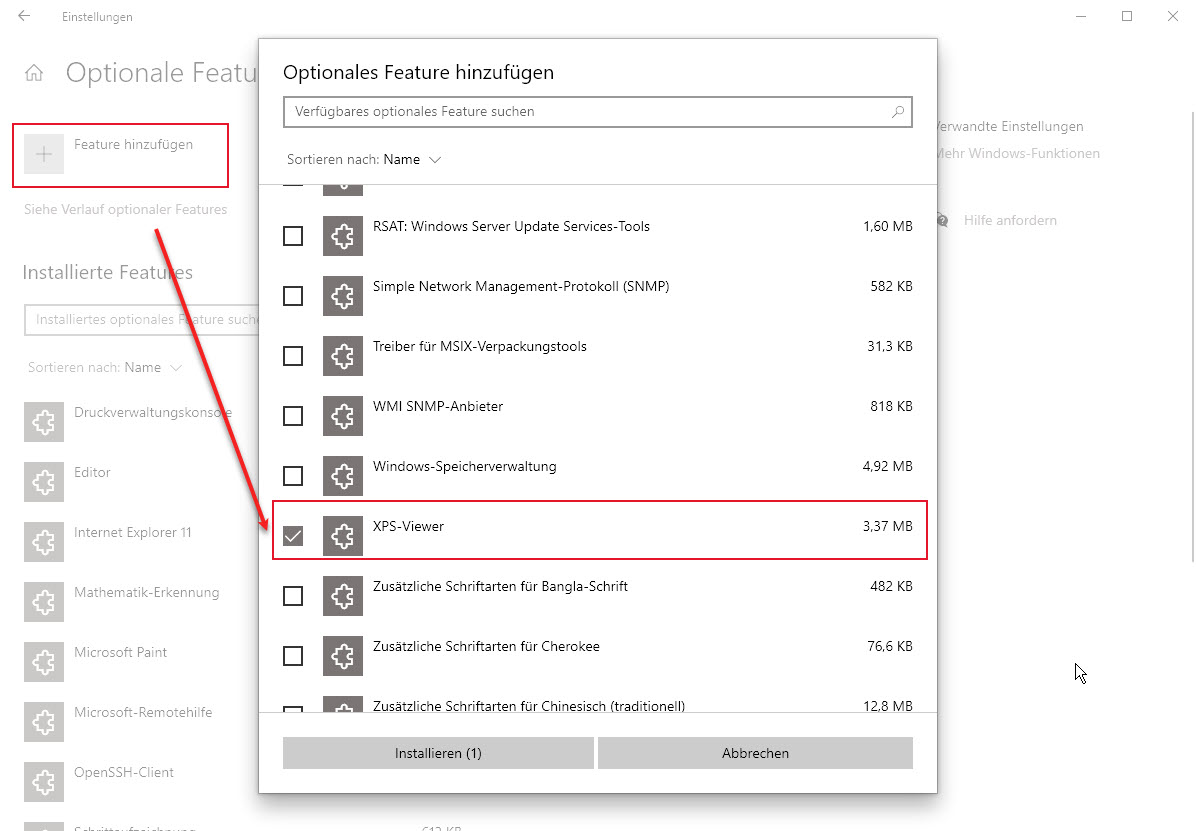XPS Viewer Als Optionales Feature Unter Windows Wieder Hinzufügen | IT-Learner.de XPS Viewer Als Optionales Feature Unter Windows Wieder Hinzufügen