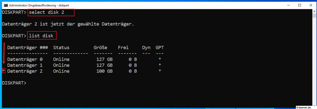 Mit diskpart Schreibschutz aufheben oder erstellen 13 Eine Festplatte Mit Diskpart Schreibgeschützt Erstellen Auswahl Des Datenträgers.