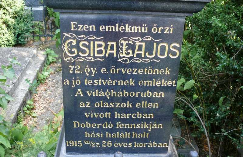 Első világháborús sírok a temetőben