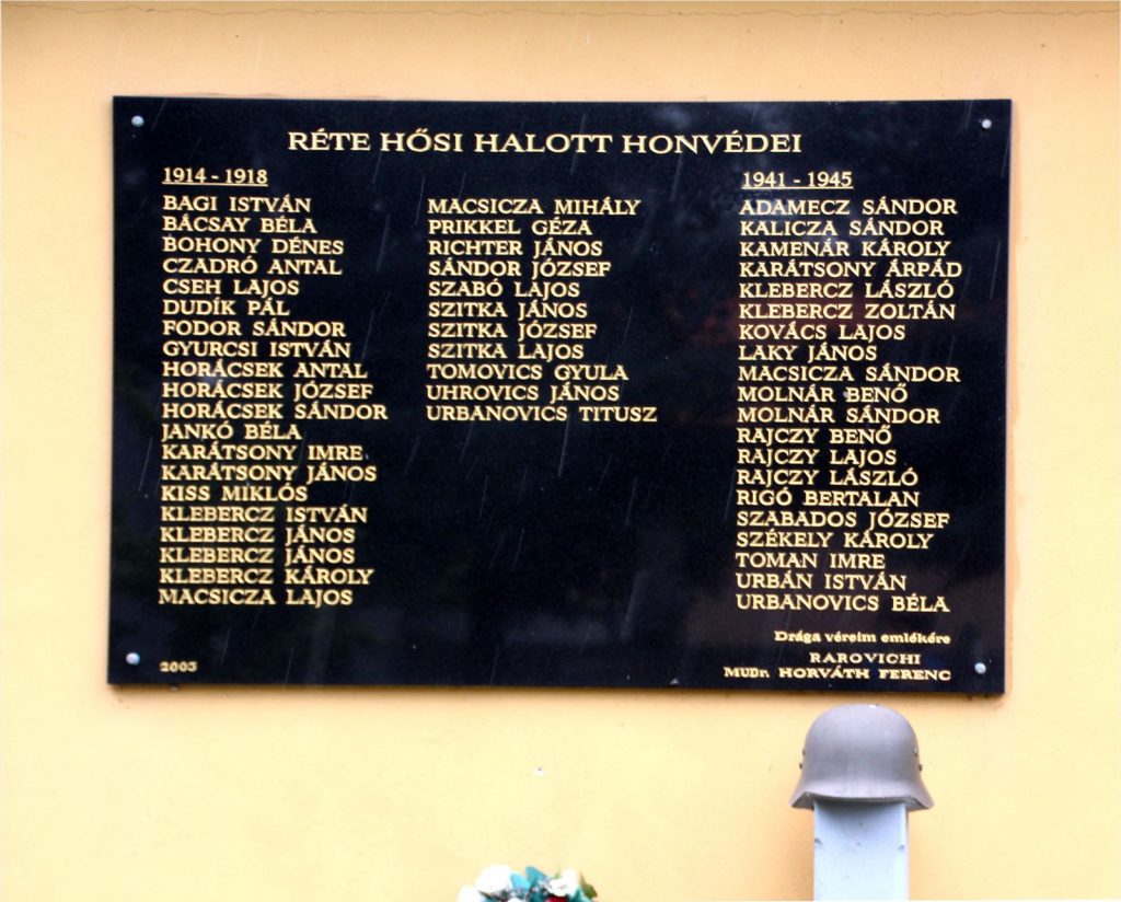 Az 1. és 2. világháború hősi halottjainak emlékműve