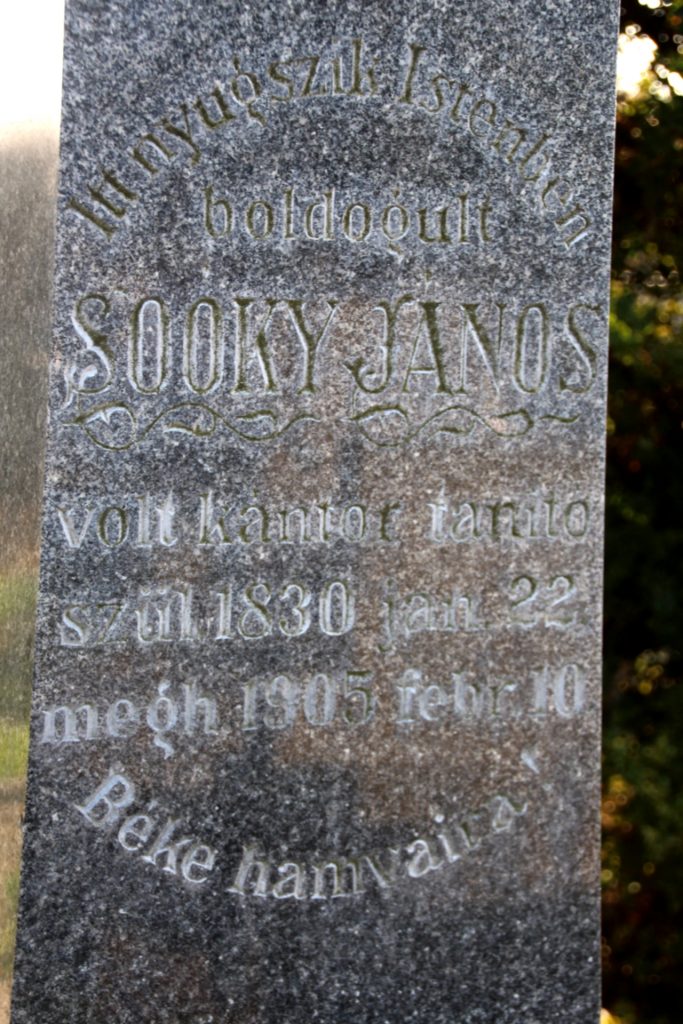 Soóky János kántortanító sírja