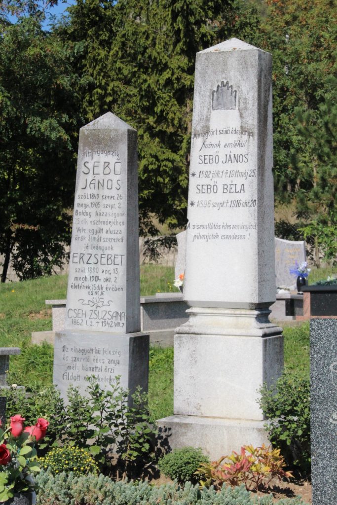Sebő János és családja sírjai
