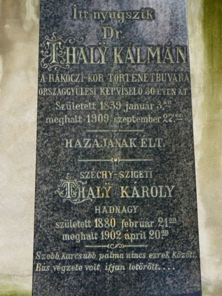 Thaly Kálmán sírja