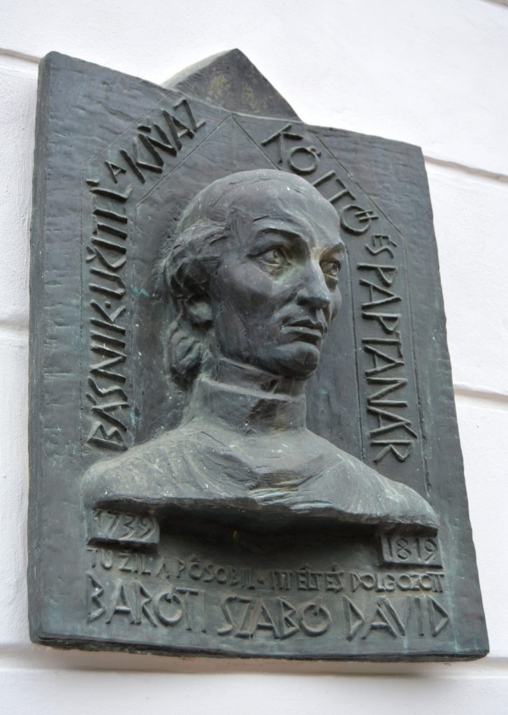 Baróti Szabó Dávid emléktáblája