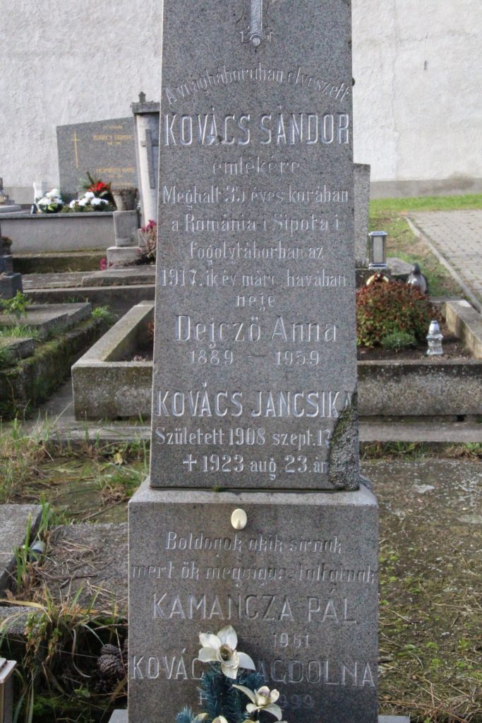 Kovács Sándor az első világháborús katona emlékjele