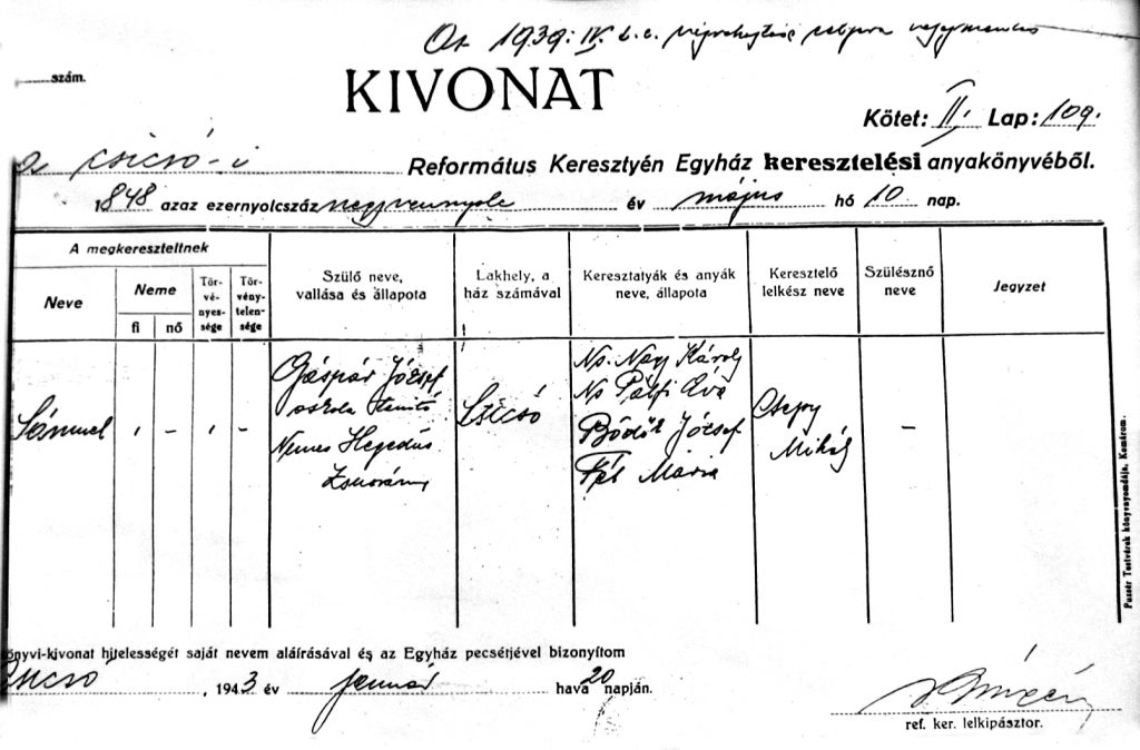 Gáspár Sámuel emlékszoba