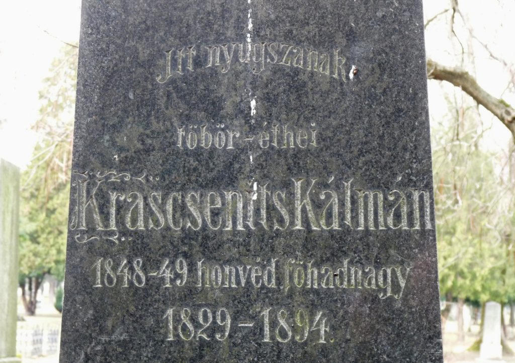 Töbör-éthei Krascsenits Kálmán honvédfőhadnagy sírja