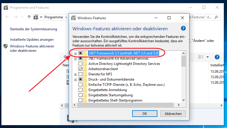 Framework in Windows 10 installieren ITLearner.de