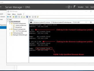 Windows DNS-Server - Prüfen der Namensauflösung mit nslookup