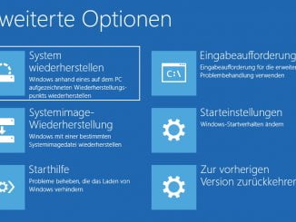 Windows 10 - Optionen beim erweiterten Start