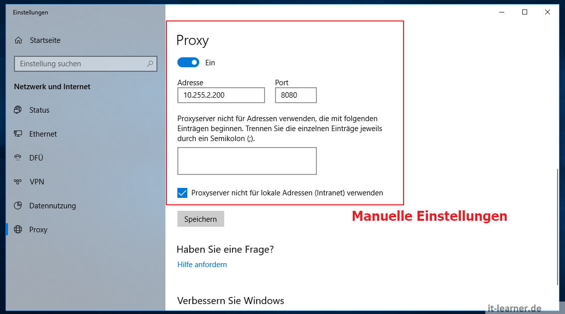 Windows 10 Proxy Server Einstellungen konfigurieren – Manuell eine IP ...