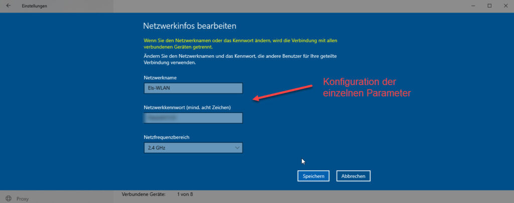 Unter Windows 10 Einen Mobilen Hotspot Einrichten SSID Und Passwort Vergabe | IT-Learner.de Unter Windows 10 Einen Mobilen Hotspot Einrichten SSID Und Passwort Vergabe