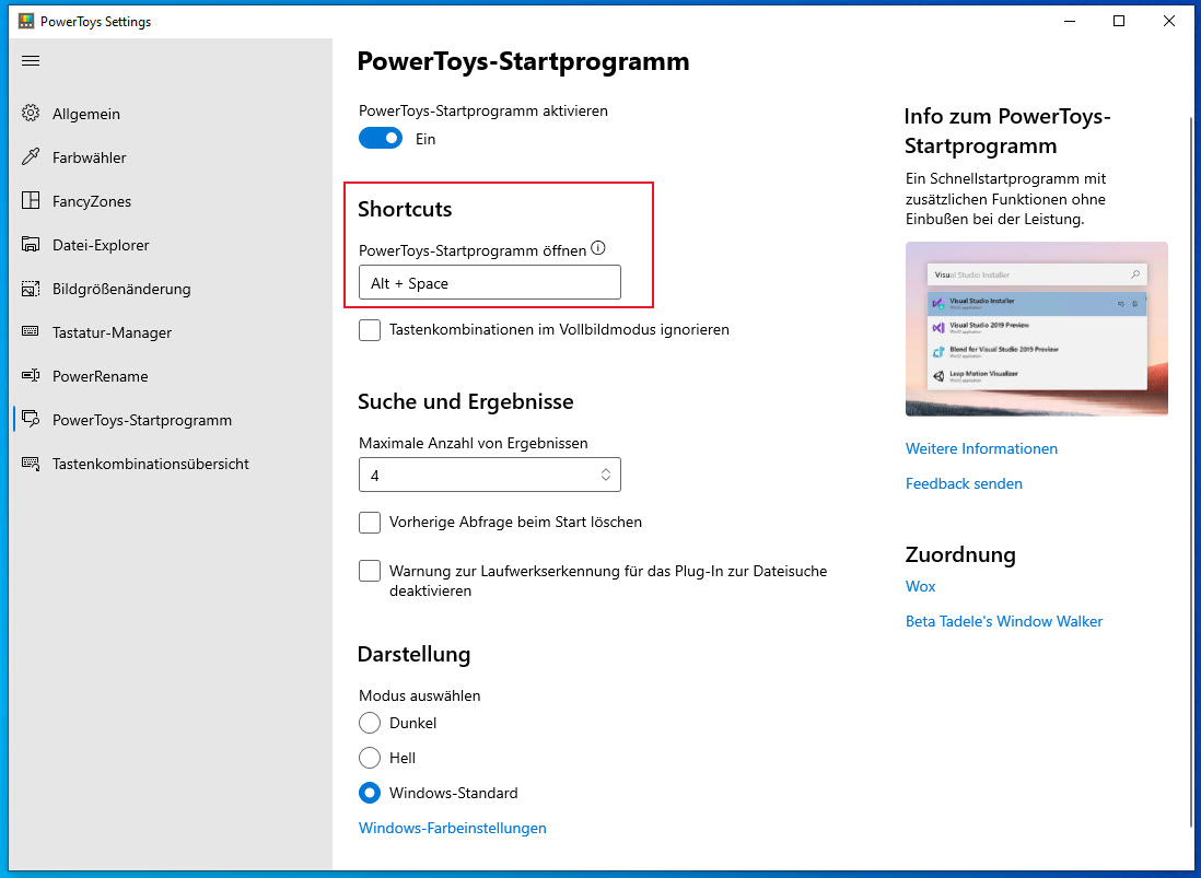 Leistungsstarke Suchleiste für Windows PowerToys