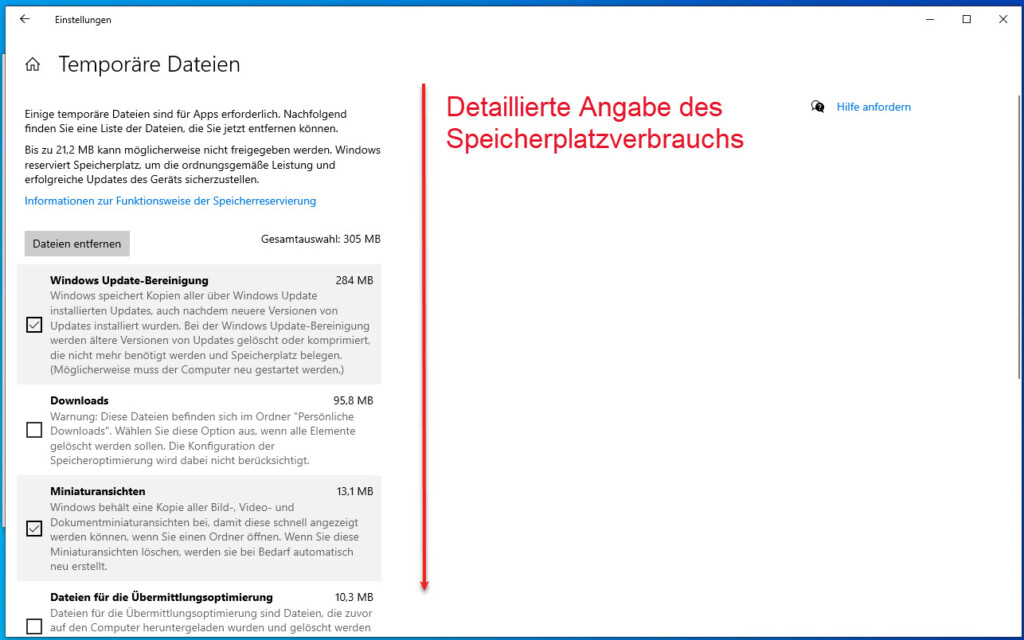 How to - Speicheroptimierung unter Windows aktivieren 14 Unter Windows 10 Mithilfe Der GUI Den Speicherplatzverbrauch Im Detail Auflisten
