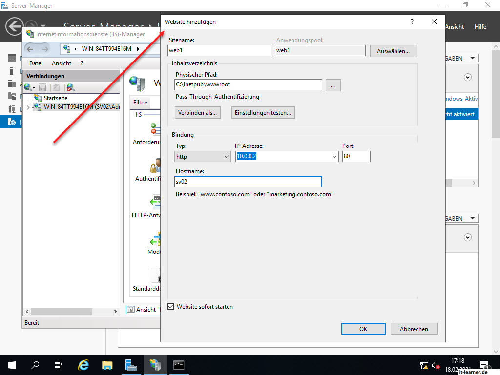 How To Windows Server als Webserver » ITLEARNER