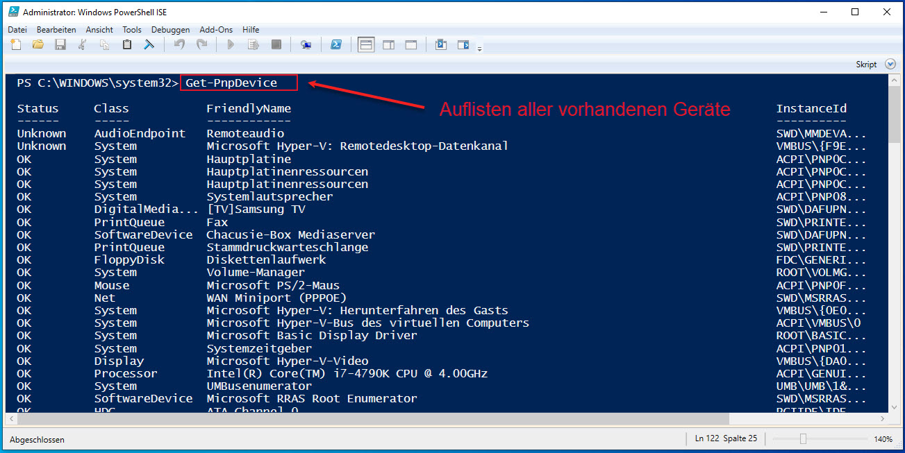 Geräte mit der Windows PowerShell deaktivieren!