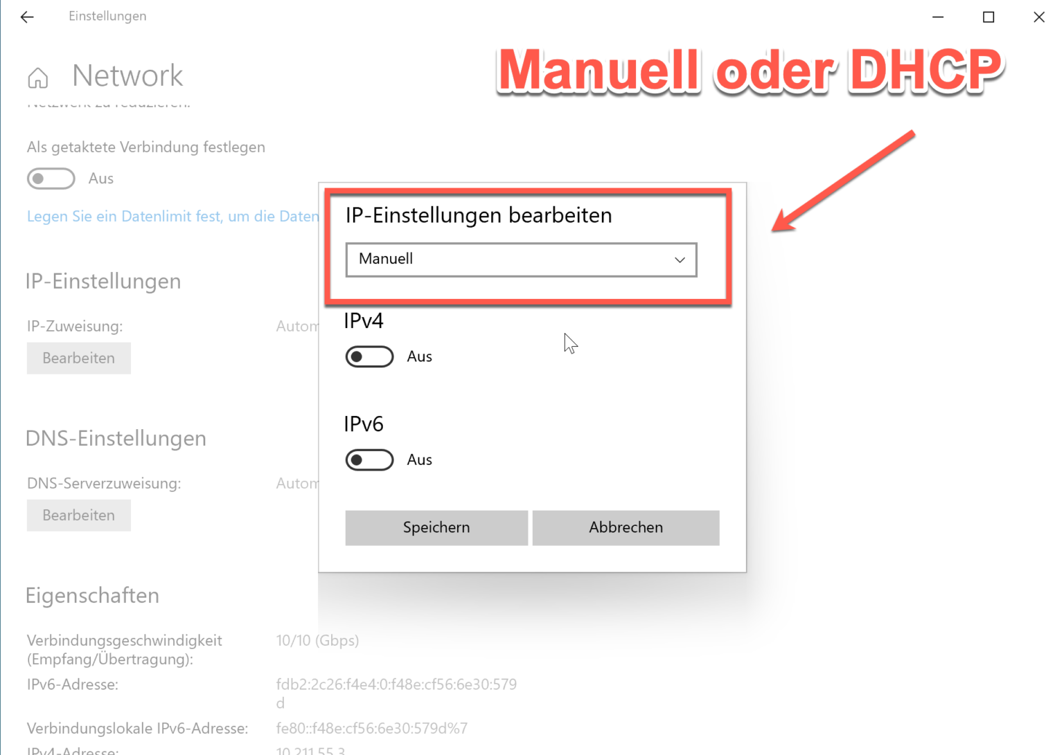 So konfiguriert man im Windows 10 die IPEinstellungen