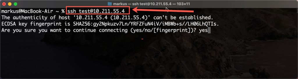 Über Ein MacOS Betriebssystem Ein SSH Verinbund Erstellen