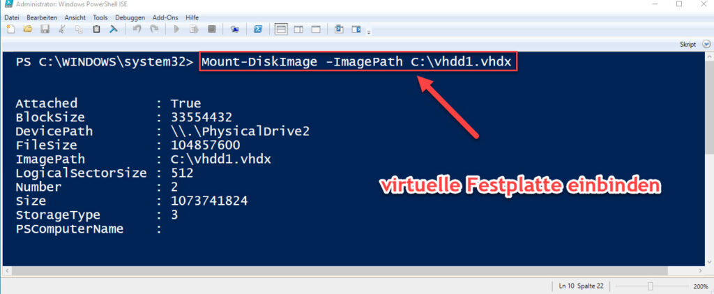 Mithilfe Der Windows PowerShell Eine Virtuelle Festplatte Mounten Mount DiskImage | IT-Learner.de Mithilfe Der Windows PowerShell Eine Virtuelle Festplatte Mounten Mount DiskImage