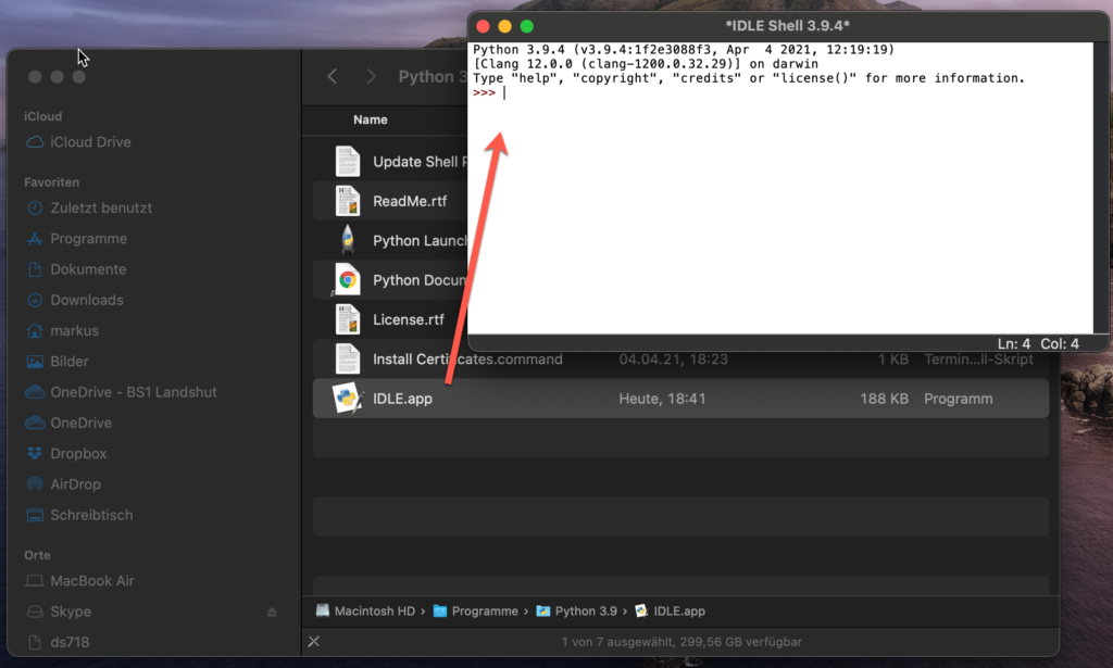 Beliebte Programmiersprache Python auf Mac installieren 15 Python IDLE Unter MacOS Öffnen