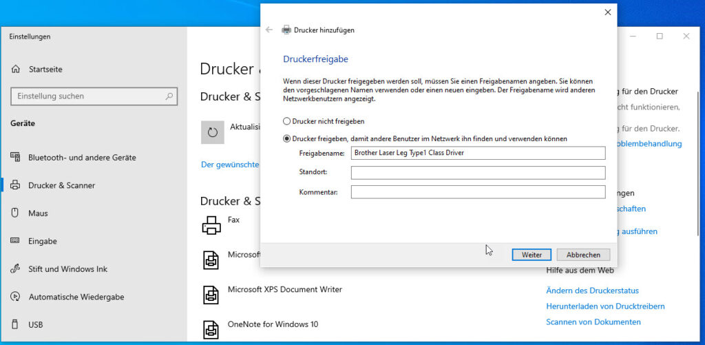 Unter Windows Einen Neuen Netzwerkdrucker Per IP Adresse Einbinden Netzwerkfreigabe | IT-Learner.de Unter Windows Einen Neuen Netzwerkdrucker Per IP Adresse Einbinden Netzwerkfreigabe