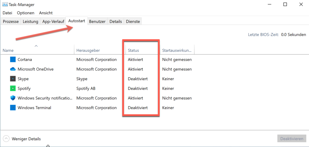 Autostartprogramm Mit Dem Task Manager Aktivieren Bzw. Deaktivieren | IT-Learner.de Autostartprogramm Mit Dem Task Manager Aktivieren Bzw. Deaktivieren