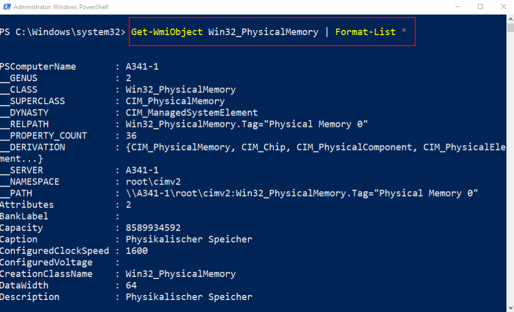 Welcher Arbeitsspeicher (RAM) ist unter Windows verbaut? 14 RAM Informationen Unter Windows Mit Der PowerShell Auslesen