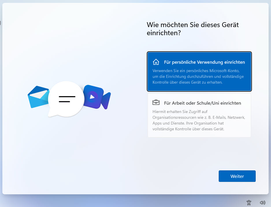 Windows 11 Installation lokales Benutzerkonto erstellen