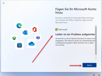 Windows 11 Lokales Konto Fehler