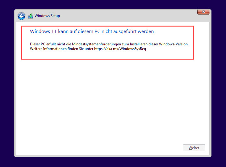 Windows 11 Fehlermeldung Bei Der Installation » IT-Learner.de Windows 11 Fehlermeldung Bei Der Installation