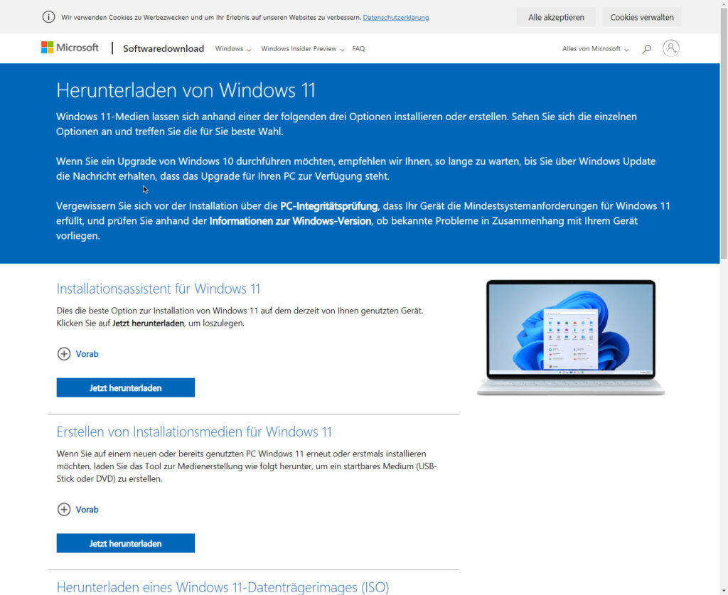 Windows 11 Direkt über Die Webseite Von Microsoft Downloaden » IT-Learner.de Windows 11 Direkt über Die Webseite Von Microsoft Downloaden