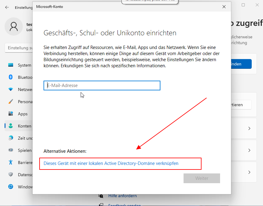 How To - Windows-PC in Domäne einbinden 32 Windows 11 Einer Domäne Hinzufügen Arbeits Und Schulkonto 2