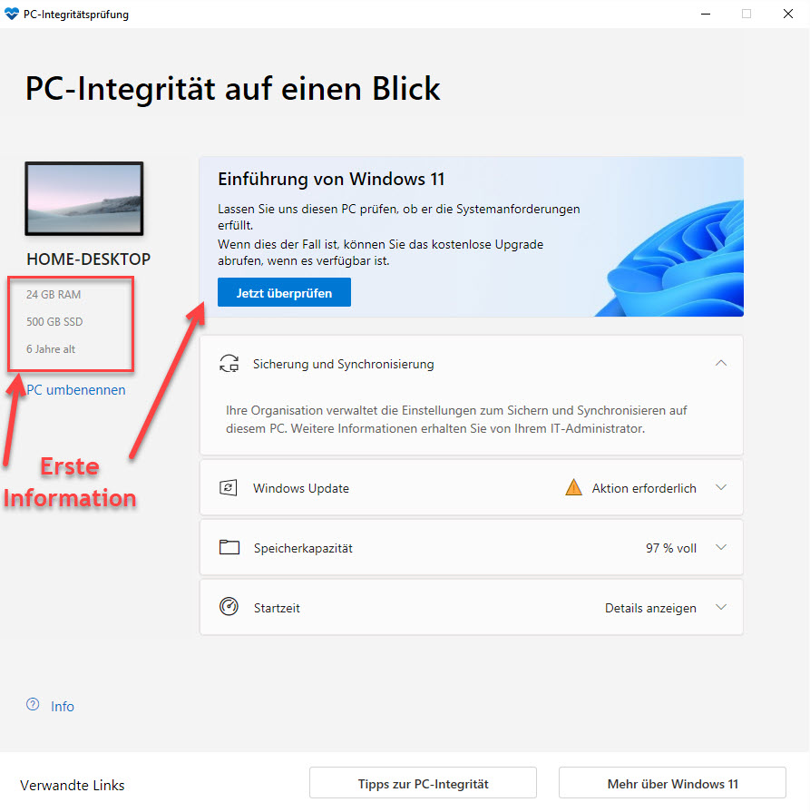 Windows 11 Hardware Anforderungen und Integritätsprüfung
