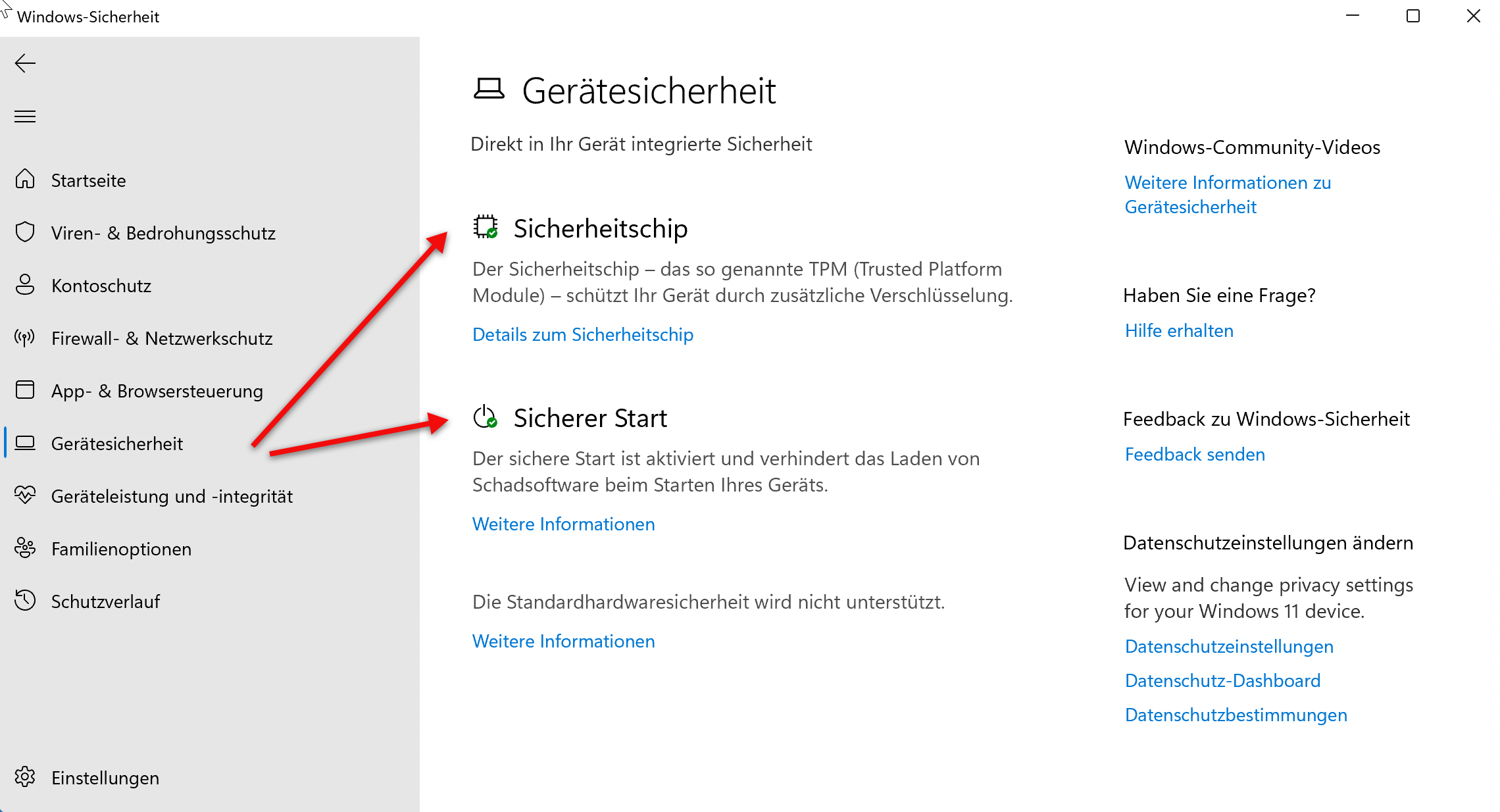 » IT-Learner.de Windows 11 - Gerätesicherheit - TPM und Secure Boot anzeigen