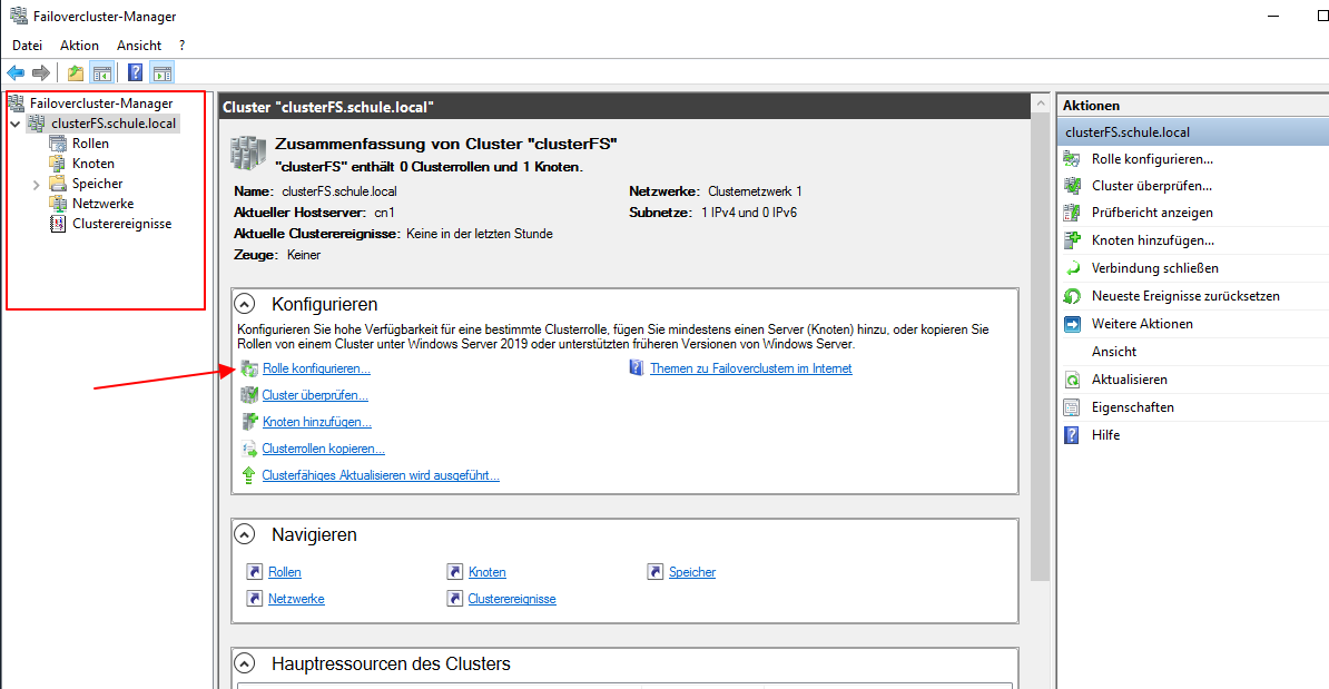 Wie erstellt man einen Windows Failover Cluster 28 Windows Failover Cluster
Die Rolle Dateiserver im Cluster bereit stellen