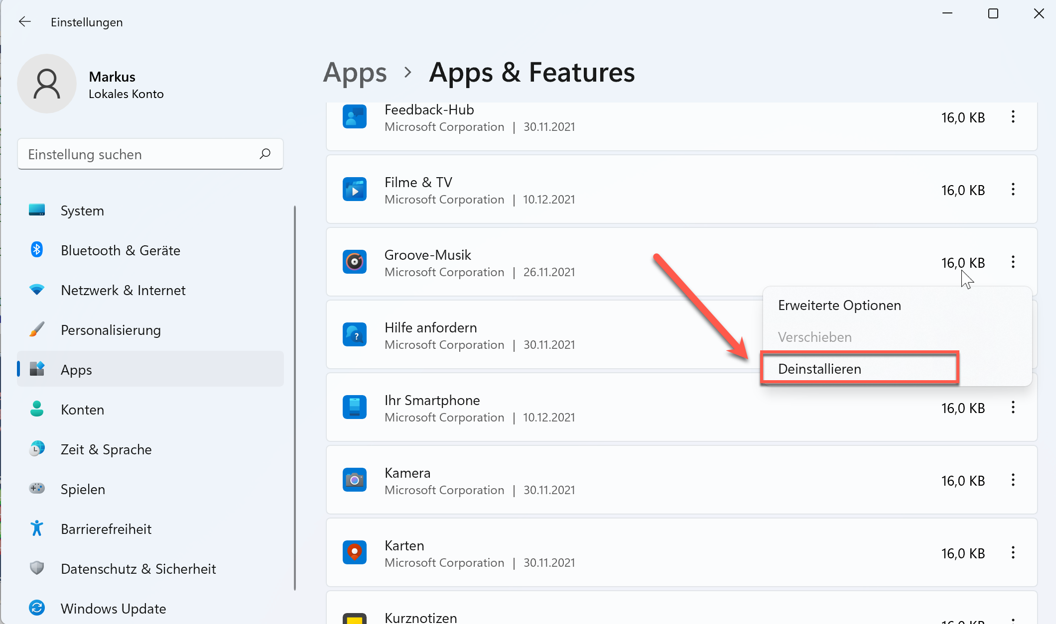 Wie deinstalliert man unter Windows Programme 15 Unter Windows über die Apps & Features ein Programm deinstallieren