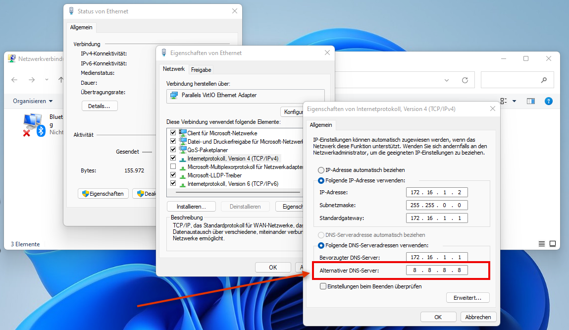 Wie kann man unter Windows einen alternativen DNS einrichten 13 Alternativen DNS Server eintragen