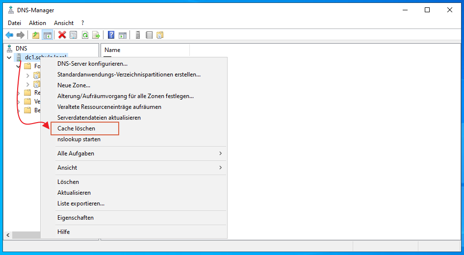 Bei Problemen einfach den DNS-Servercache löschen 13 DNS-Server Cache per GUI löschen