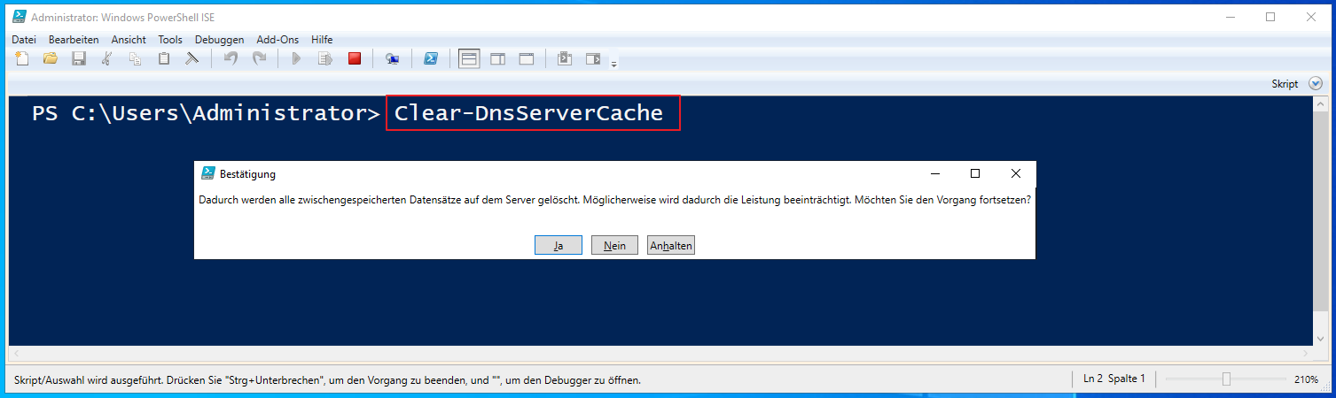 Bei Problemen einfach den DNS-Servercache löschen 14 DNS-Server Cache mit der Windows PowerShell löschen