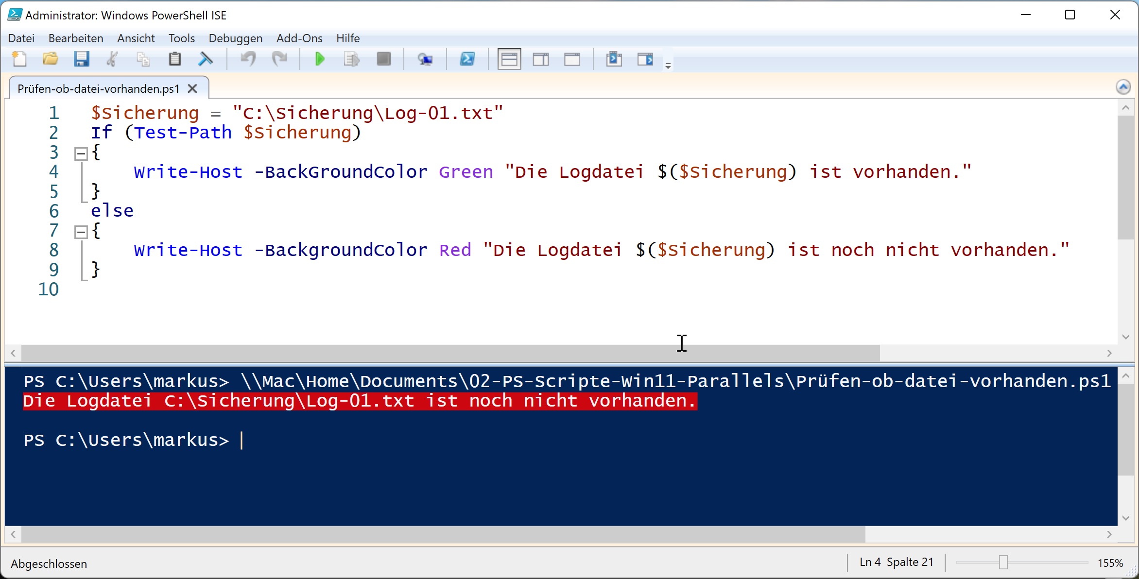 Ist die Datei schon vorhanden? Mit der PowerShell prüfen! 13 Per PowerShell prüfen ob Datei vorhanden