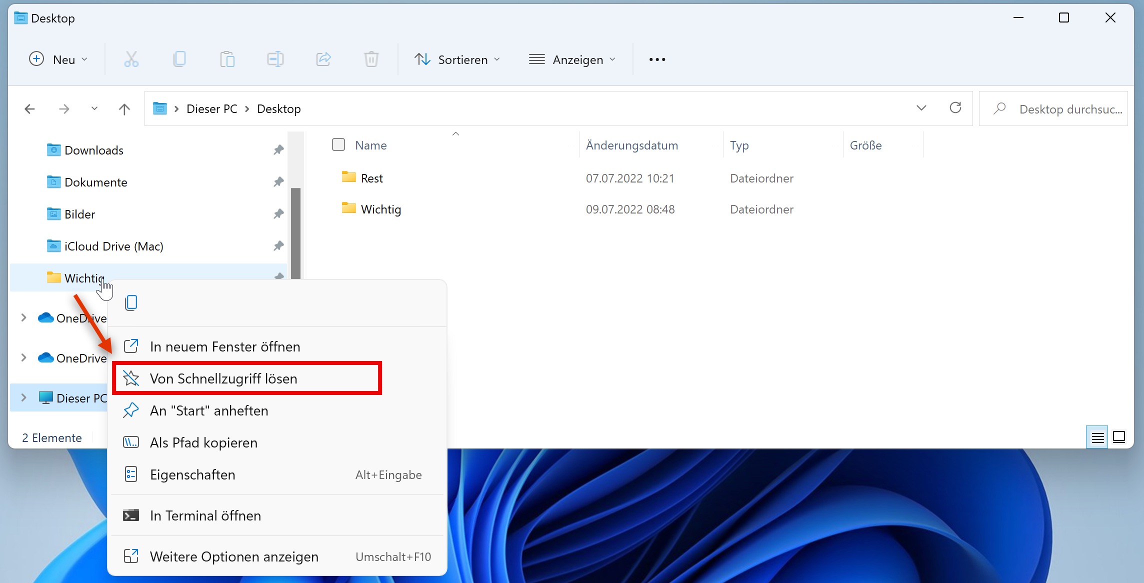 So verknüpft man einen Ordner an den Schnellzugriff 15 Ordner aus Schnellzugriff entfernen