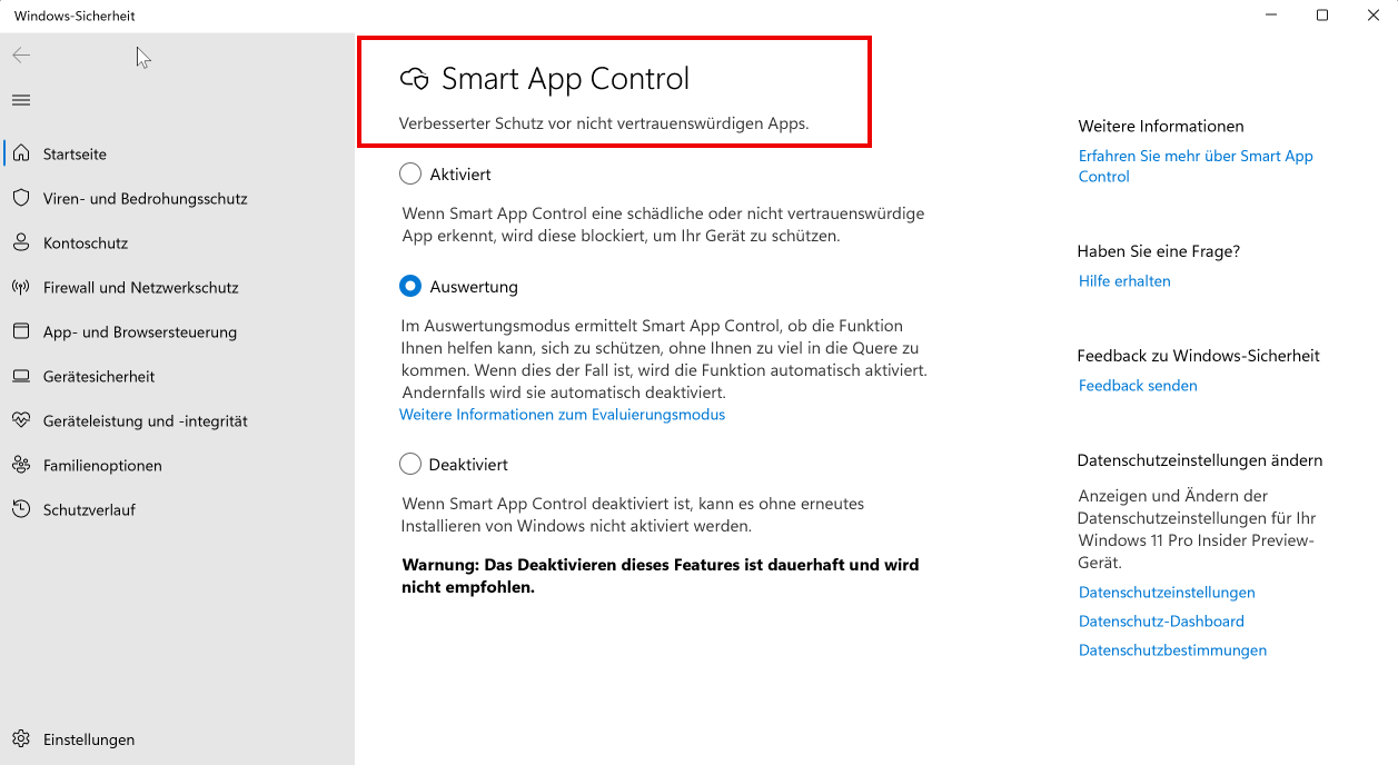 Windows 11 22H2 - Neuerungen, die man kennen sollte 15 Windows 11 22H2 mit dem Sicherheitsfeature Smart App Control